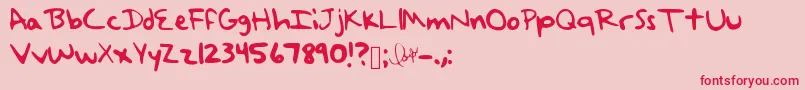 TaylorSwiftHandwriting Font – Red Fonts on Pink Background