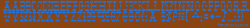 Шрифт Tomb – синие шрифты на коричневом фоне