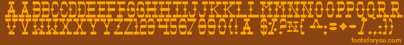 Tomb Font – Orange Fonts on Brown Background