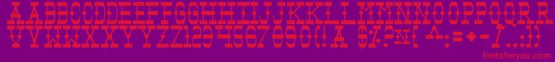 フォントTomb – 紫の背景に赤い文字