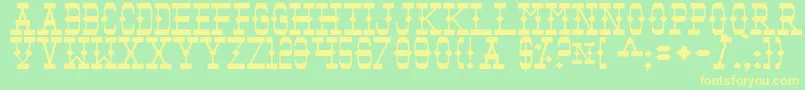Tomb Font – Yellow Fonts on Green Background