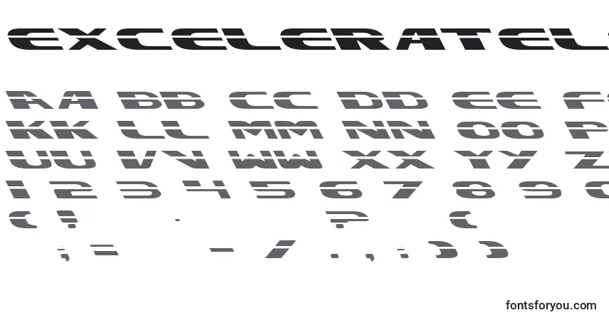 Шрифт ExcelerateLeft – алфавит, цифры, специальные символы