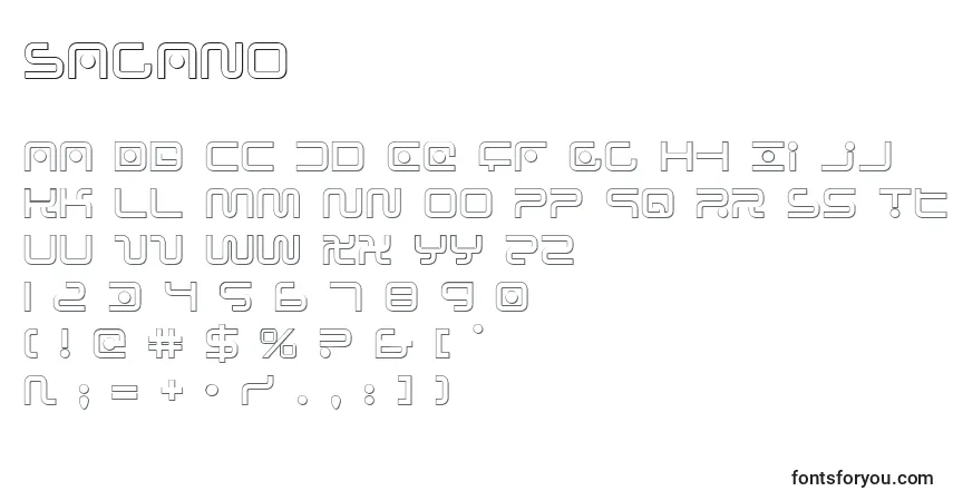 Fuente Sagano - alfabeto, números, caracteres especiales