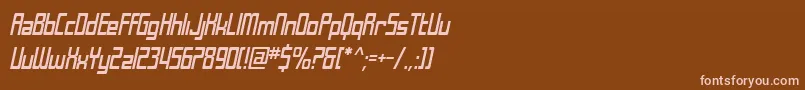 Шрифт SfLaundromaticCondensedOblique – розовые шрифты на коричневом фоне