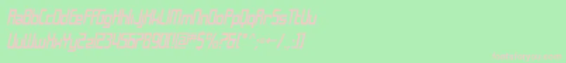 Fonte SfLaundromaticCondensedOblique – fontes rosa em um fundo verde