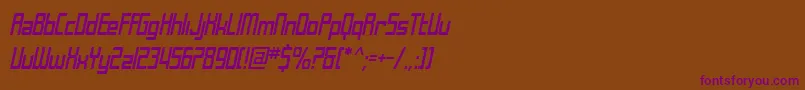 Шрифт SfLaundromaticCondensedOblique – фиолетовые шрифты на коричневом фоне