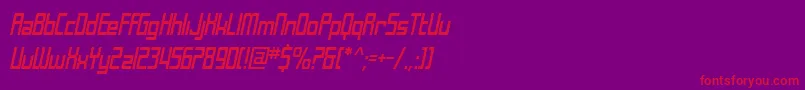 SfLaundromaticCondensedOblique Font – Red Fonts on Purple Background