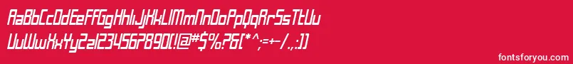 フォントSfLaundromaticCondensedOblique – 赤い背景に白い文字