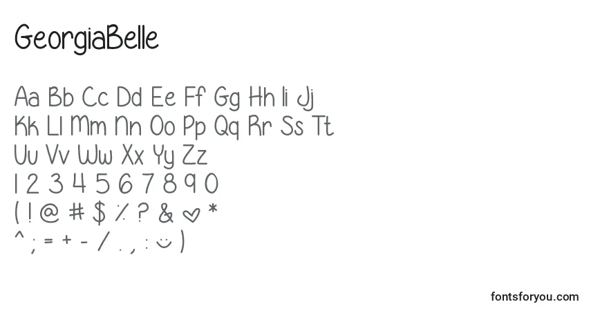 Czcionka GeorgiaBelle – alfabet, cyfry, specjalne znaki