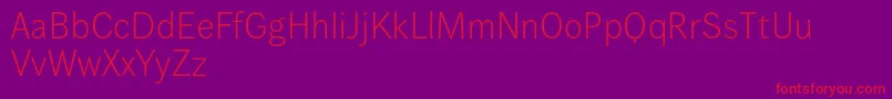Wendelinreduced45leicht Font – Red Fonts on Purple Background