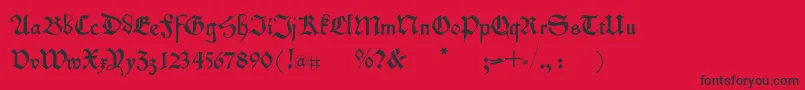 Kleinschwabach Font – Black Fonts on Red Background