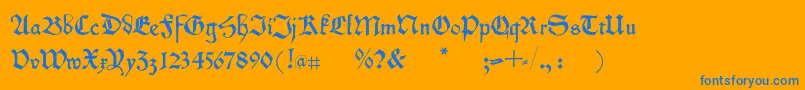 Kleinschwabach Font – Blue Fonts on Orange Background