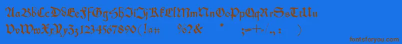 Kleinschwabach Font – Brown Fonts on Blue Background