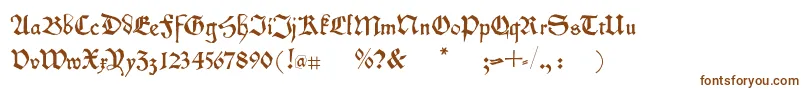 Kleinschwabach-Schriftart – Braune Schriften auf weißem Hintergrund