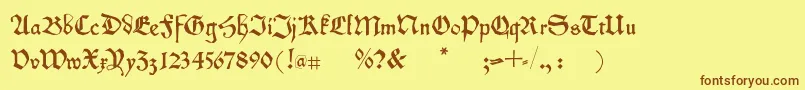 Kleinschwabach Font – Brown Fonts on Yellow Background