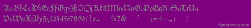 Kleinschwabach-Schriftart – Graue Schriften auf violettem Hintergrund