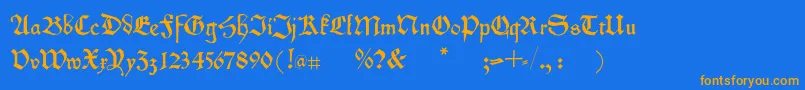 Kleinschwabach Font – Orange Fonts on Blue Background
