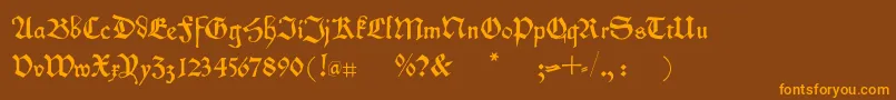 Kleinschwabach Font – Orange Fonts on Brown Background