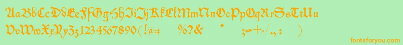 Kleinschwabach Font – Orange Fonts on Green Background