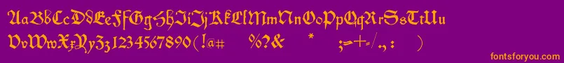 Kleinschwabach Font – Orange Fonts on Purple Background