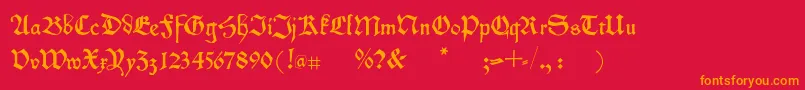 Kleinschwabach Font – Orange Fonts on Red Background