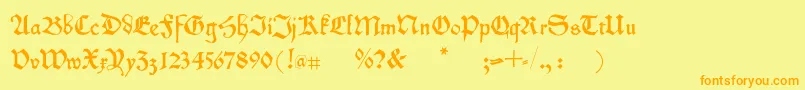 Kleinschwabach Font – Orange Fonts on Yellow Background