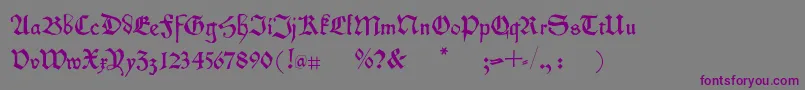 Kleinschwabach-fontti – violetit fontit harmaalla taustalla