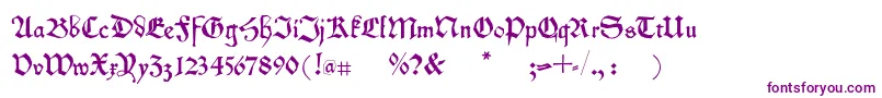 Kleinschwabach-Schriftart – Violette Schriften auf weißem Hintergrund