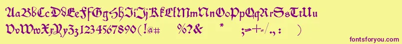 Kleinschwabach Font – Purple Fonts on Yellow Background