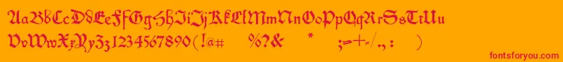 fuente Kleinschwabach – Fuentes Rojas Sobre Fondo Naranja