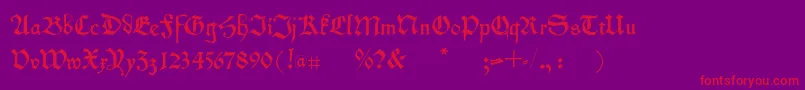 Kleinschwabach Font – Red Fonts on Purple Background