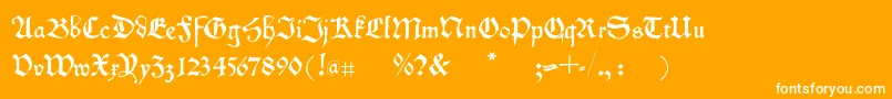 Kleinschwabach Font – White Fonts on Orange Background