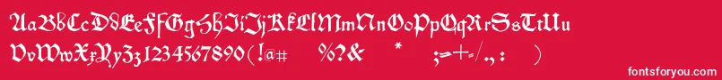 Kleinschwabach Font – White Fonts on Red Background