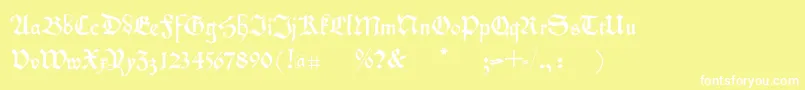Kleinschwabach Font – White Fonts on Yellow Background