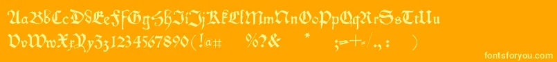 Kleinschwabach Font – Yellow Fonts on Orange Background