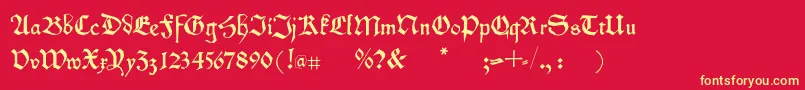 Kleinschwabach Font – Yellow Fonts on Red Background