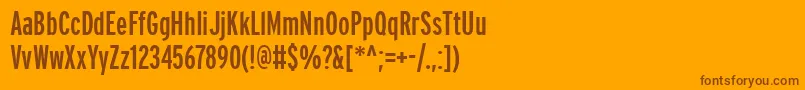PftransitcompressedBold Font – Brown Fonts on Orange Background