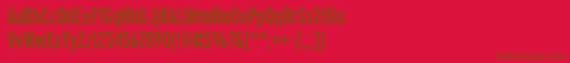 PftransitcompressedBold-fontti – ruskeat fontit punaisella taustalla