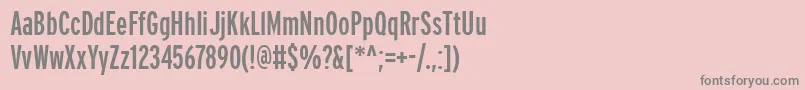 Fonte PftransitcompressedBold – fontes cinzas em um fundo rosa