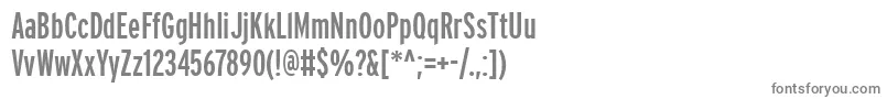 PftransitcompressedBold-Schriftart – Graue Schriften auf weißem Hintergrund