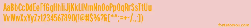 PftransitcompressedBold Font – Orange Fonts on Pink Background