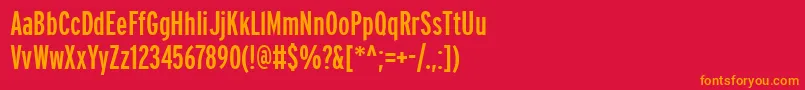 PftransitcompressedBold Font – Orange Fonts on Red Background