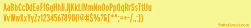 PftransitcompressedBold Font – Orange Fonts on Yellow Background
