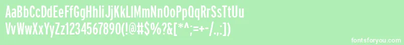 フォントPftransitcompressedBold – 緑の背景に白い文字