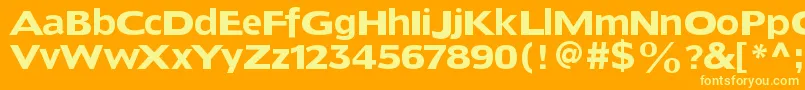 Doradoheadline-Schriftart – Gelbe Schriften auf orangefarbenem Hintergrund