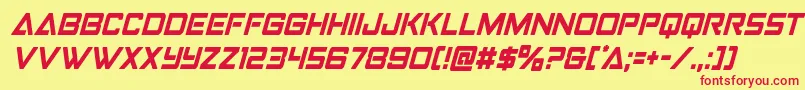 Strikefightercondital Font – Red Fonts on Yellow Background