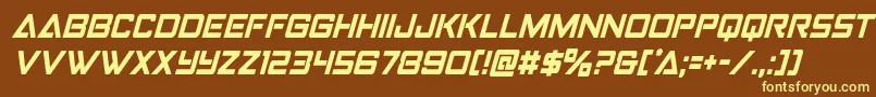 Strikefightercondital Font – Yellow Fonts on Brown Background