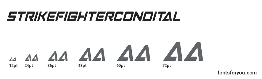 Strikefightercondital Font Sizes