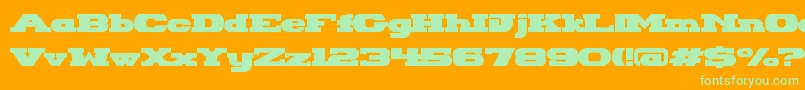 HackneyBlockRegular Font – Green Fonts on Orange Background
