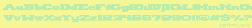 HackneyBlockRegular Font – Green Fonts on Yellow Background
